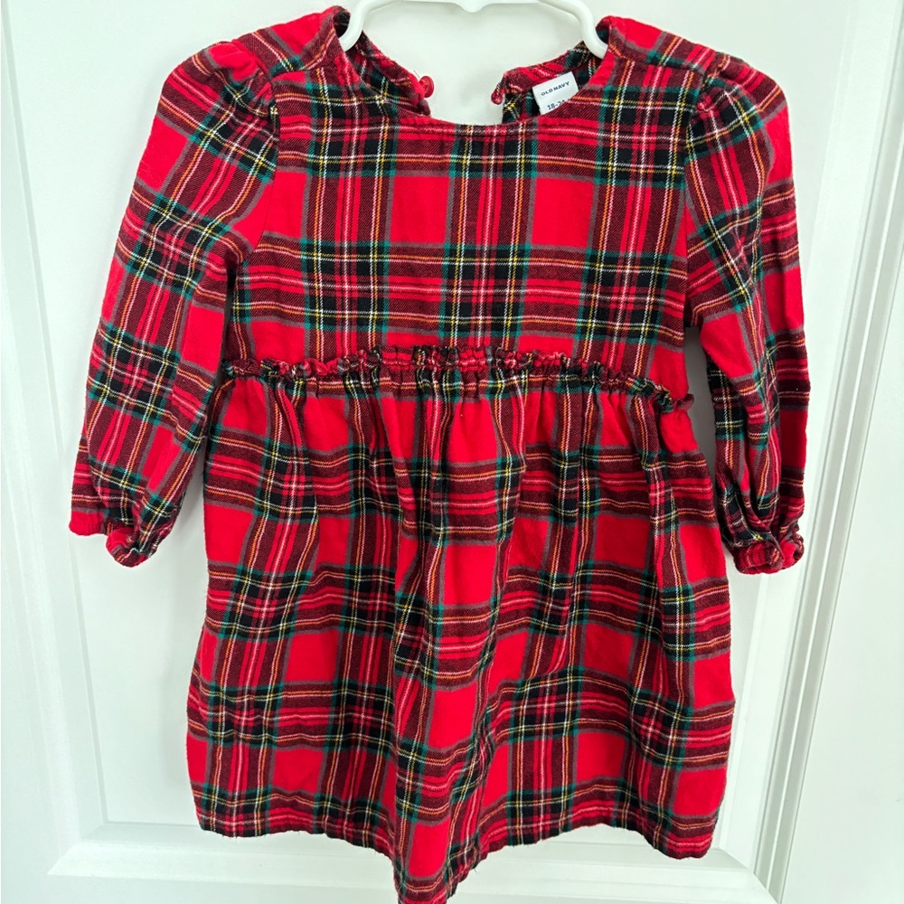 Old Navy plaid toddler holiday dress